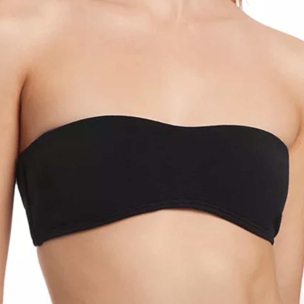 NWOT‎ JETS Australia Isla Rib Bandeau Bikini Top Black Size 10